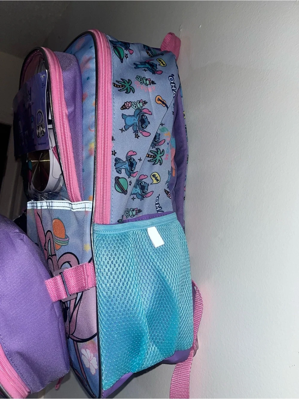 Disney Pink and Blue Lilo & Stitch Kids Backpack and Lunch Bag Set